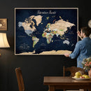 Personalized Antique World Map Canvas Print – Custom Push