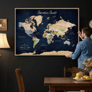 Personalized Antique World Map Canvas Print – Custom Push