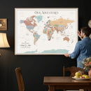 Custom Push Pin World Map Wall Art Canvas Print –