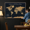 Personalized Family Adventure World Map Canvas – Custom