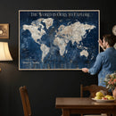 Custom Push Pin Travel Map Wall Art Canvas Print –