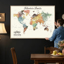 Custom Push Pin World Map Wall Art Canvas Print –