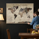 Customize Push Pin World Map Wall Art Canvas Print – by MyGreatCanvas | Canvas Wall Art Prints | Photo Prints & Wall Decor
