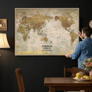Personalized Push Pin World Map Canvas Print – Custom