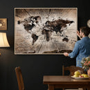 Personalized World Map Wall Art Canvas Print – Customizable