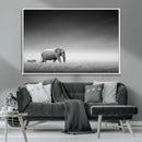 Elephand and Zebra Wall Art Canvas Print, Modern Artwork