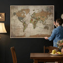 World Map Canvas Print – Framed Travel Map Wall Art for by MyGreatCanvas | Canvas Wall Art Prints | Photo Prints & Wall Decor