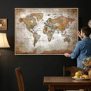 Vibrant Watercolor World Map Canvas Wall Art – Framed Travel by MyGreatCanvas | Canvas Wall Art Prints | Photo Prints & Wall Decor