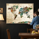 World Map Canvas Print – Framed Detailed Map of the World