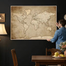 Colorful Watercolor World Map Canvas Wall Art – Framed by MyGreatCanvas | Canvas Wall Art Prints | Photo Prints & Wall Decor