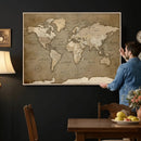 World Map Wall Art Canvas Print, Framed Map Art Picture by MyGreatCanvas | Canvas Wall Art Prints | Photo Prints & Wall Decor