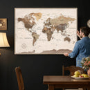 World Map Canvas Print – Framed Detailed Map of the World
