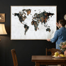 Large World Map Canvas Print – Framed Travel Map Wall Art