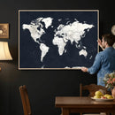 Black World Map Wall Art Canvas Print for Home Office and by MyGreatCanvas | Canvas Wall Art Prints | Photo Prints & Wall Decor