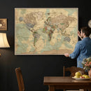 Vintage World Map Wall Art | Ready to Hang and Framed by MyGreatCanvas | Canvas Wall Art Prints | Photo Prints & Wall Decor