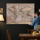 Grunge World Map Canvas Wall Art - Vintage Aged World Map by MyGreatCanvas | Canvas Wall Art Prints | Photo Prints & Wall Decor