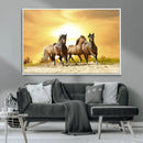 Wild Horses Wall Art Canvas Print – Framed Galloping Herd