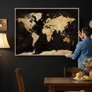 Extra Large World Map Canvas Print – Detailed Map Classic