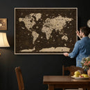 Colorful World Map Canvas Wall Art with Landmarks – Framed by MyGreatCanvas | Canvas Wall Art Prints | Photo Prints & Wall Decor