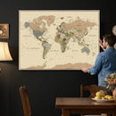 Extra Large World Map Canvas Print – Detailed Map of the