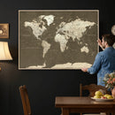 Vintage World Map Canvas Print – Framed Travel Map Wall Art