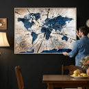 Rustic World Map Canvas Print – Framed Wall Art for Couples, by MyGreatCanvas | Canvas Wall Art Prints | Photo Prints & Wall Decor