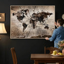 Black and White World Map Canvas Print – Framed Wall Art for by MyGreatCanvas | Canvas Wall Art Prints | Photo Prints & Wall Decor