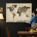 Vintage World Map Canvas Wall Art – Framed Travel Map for by MyGreatCanvas | Canvas Wall Art Prints | Photo Prints & Wall Decor