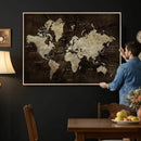 Blue World Map Canvas Wall Art – Framed Modern Travel Map by MyGreatCanvas | Canvas Wall Art Prints | Photo Prints & Wall Decor