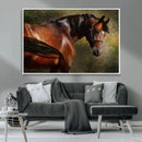 Majestic Brown Horse Wall Art Canvas Print – Framed