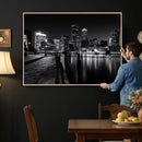 Boston Wall Art Canvas Print, Boston City Downtown Night by MyGreatCanvas | Canvas Wall Art Prints | Photo Prints & Wall Decor