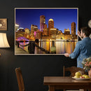 Boston Wall Art Canvas Print, Boston City Downtown Night by MyGreatCanvas | Canvas Wall Art Prints | Photo Prints & Wall Decor