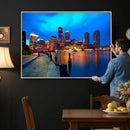 Boston Wall Art Canvas Print, Boston City Downtown Night by MyGreatCanvas | Canvas Wall Art Prints | Photo Prints & Wall Decor
