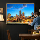 Boston Wall Art Canvas Print, Boston City Downtown Night by MyGreatCanvas | Canvas Wall Art Prints | Photo Prints & Wall Decor