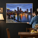 Boston Wall Art Canvas Print, Boston City Downtown Night by MyGreatCanvas | Canvas Wall Art Prints | Photo Prints & Wall Decor