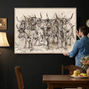 Abstract Cow Longhorn Wall Art Canvas Print for Cabin Decor by MyGreatCanvas | Canvas Wall Art Prints | Photo Prints & Wall Decor