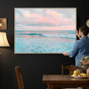 Ocean Wave Wall Art Canvas Print, Pastel Surf Seascape