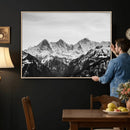 Black and White Mountain Wall Art Canvas Print, Snowy Alpine by MyGreatCanvas | Canvas Wall Art Prints | Photo Prints & Wall Decor