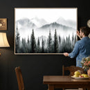 Misty Pine Forest Mountain Landscape Wall Art Canvas Print by MyGreatCanvas | Canvas Wall Art Prints | Photo Prints & Wall Decor