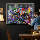 Graffiti Motorcycle Wall Art Canvas Print, Urban Street Art by MyGreatCanvas | Canvas Wall Art Prints | Photo Prints & Wall Decor