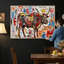 Texas Bull Wall Art Canvas Print, Abstract Graffiti Bull by MyGreatCanvas | Canvas Wall Art Prints | Photo Prints & Wall Decor