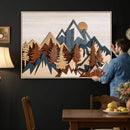 Layered Wooden Mountain Wall Art Canvas Print, Modern Rustic by MyGreatCanvas | Canvas Wall Art Prints | Photo Prints & Wall Decor