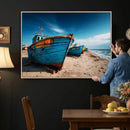 Coastal Fishing Boats Wall Art Canvas Print, Sunset Beach by MyGreatCanvas | Canvas Wall Art Prints | Photo Prints & Wall Decor