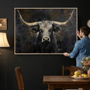 Rustic Longhorn Bull Wall Art Canvas Print – Vintage Western by MyGreatCanvas | Canvas Wall Art Prints | Photo Prints & Wall Decor