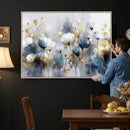 Large Abstract Flowers Wall Art Canvas Print – Gold and Blue by MyGreatCanvas | Canvas Wall Art Prints | Photo Prints & Wall Decor