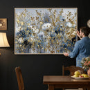 Abstract Floral Wall Art Canvas Print – Gold and Blue by MyGreatCanvas | Canvas Wall Art Prints | Photo Prints & Wall Decor