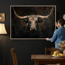 Vintage Longhorn Bull Wall Art Canvas Print – Rustic Western by MyGreatCanvas | Canvas Wall Art Prints | Photo Prints & Wall Decor