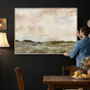 Muted Watercolor Hill Landscape Print — Beige Taupe Cloudy by MyGreatCanvas | Canvas Wall Art Prints | Photo Prints & Wall Decor