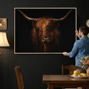 Highland Cow Wall Art Canvas Print – Moody Dark Rustic by MyGreatCanvas | Canvas Wall Art Prints | Photo Prints & Wall Decor