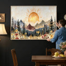 Boho Mountain Landscape Large Wall Art, Horizontal Gold by MyGreatCanvas | Canvas Wall Art Prints | Photo Prints & Wall Decor